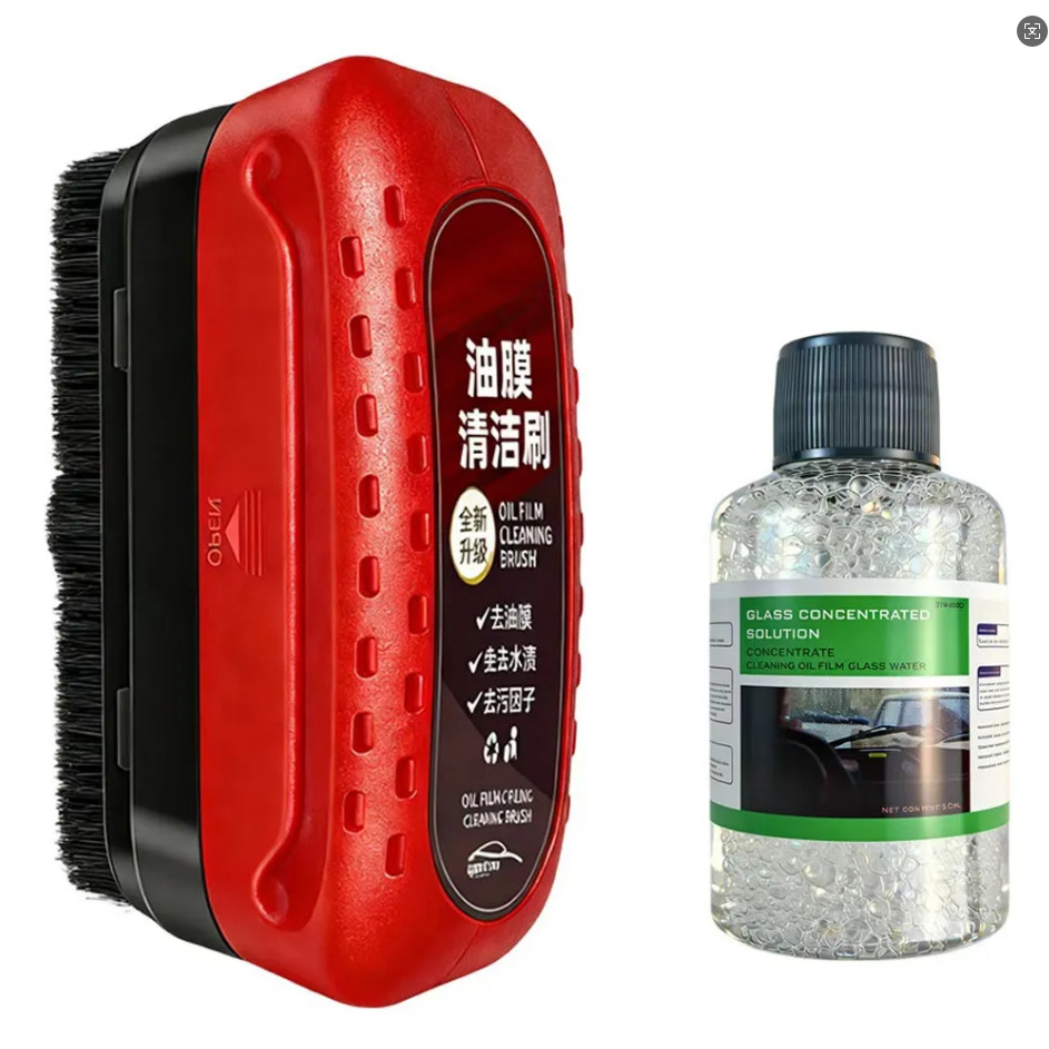 Automotive Oil Film Cleaning Brush, Car Glass Cleaner Windshield Prevents Rain and Fog, Capacity