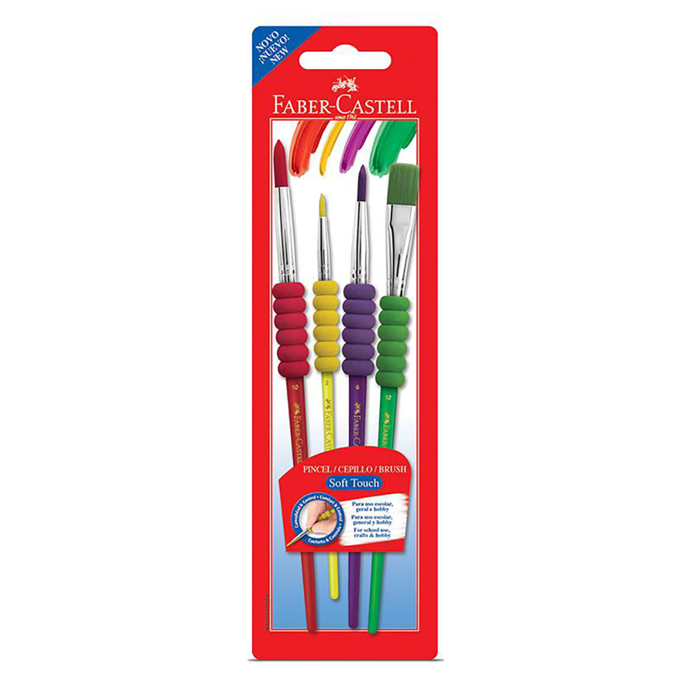 Pincel para pintura Soft Touch 481690 com 4 unidades Faber-Castell em Oferta na Shopee