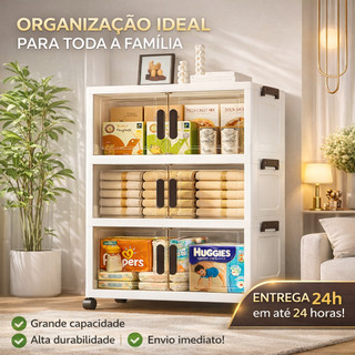 caixa organizadora armario armazenamento dobrável empilhavel com porta rodinhas multiuso …