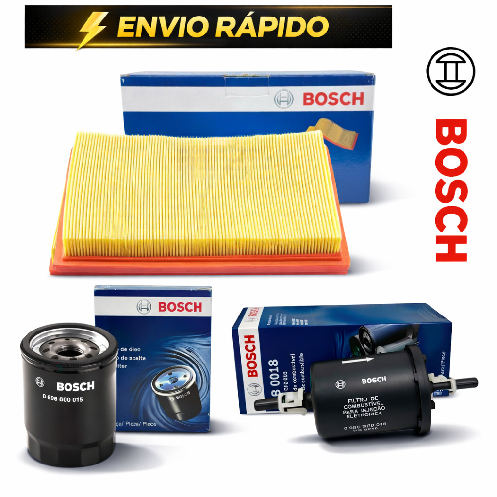 Kit Filtros Ar, Oleo, Combustível Palio Siena Strada Fire Original Bosch em Oferta na Shopee