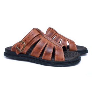 Sandália Masculina em Couro Legitimo Excelente qualidade confortável Lançamento Lazer Promoção em Oferta na Shopee