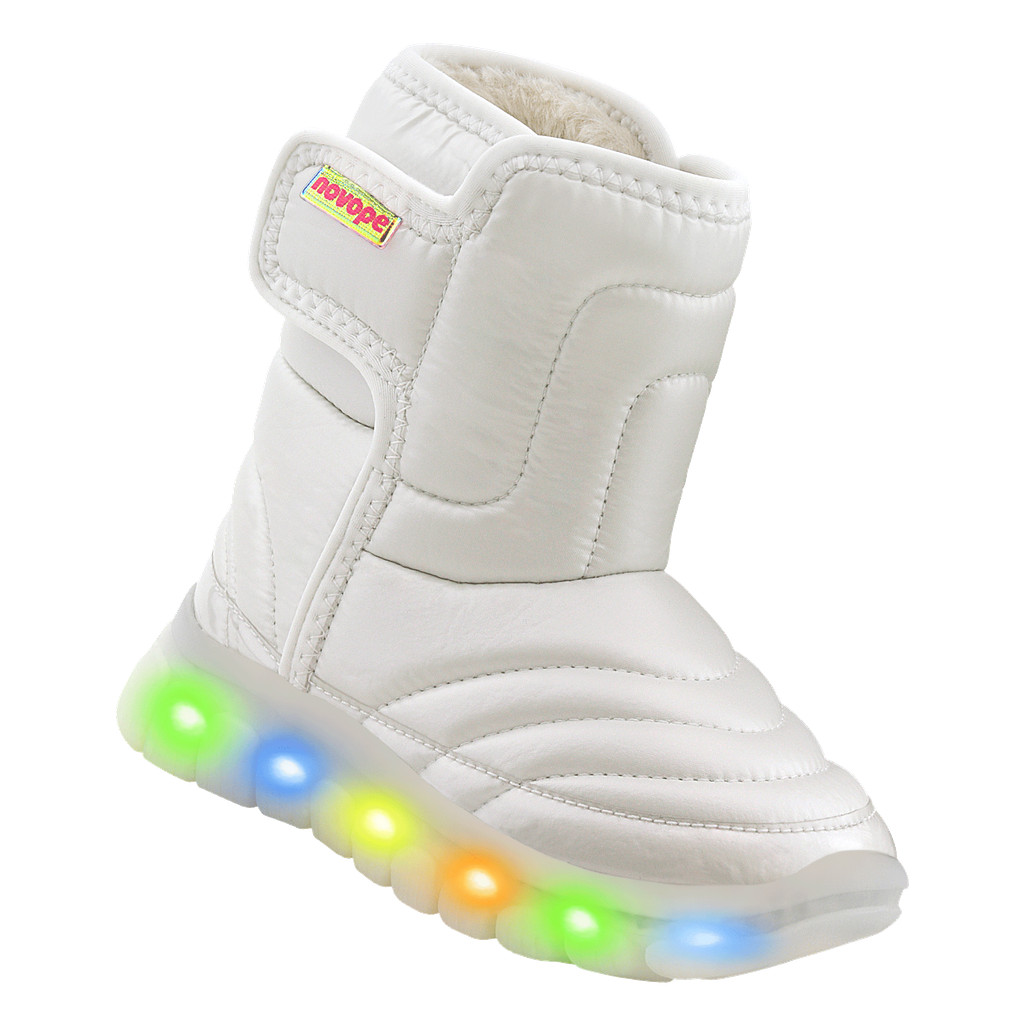 Bota Infantil Novopé Bee Free Cano Alto com lã sintética Branca