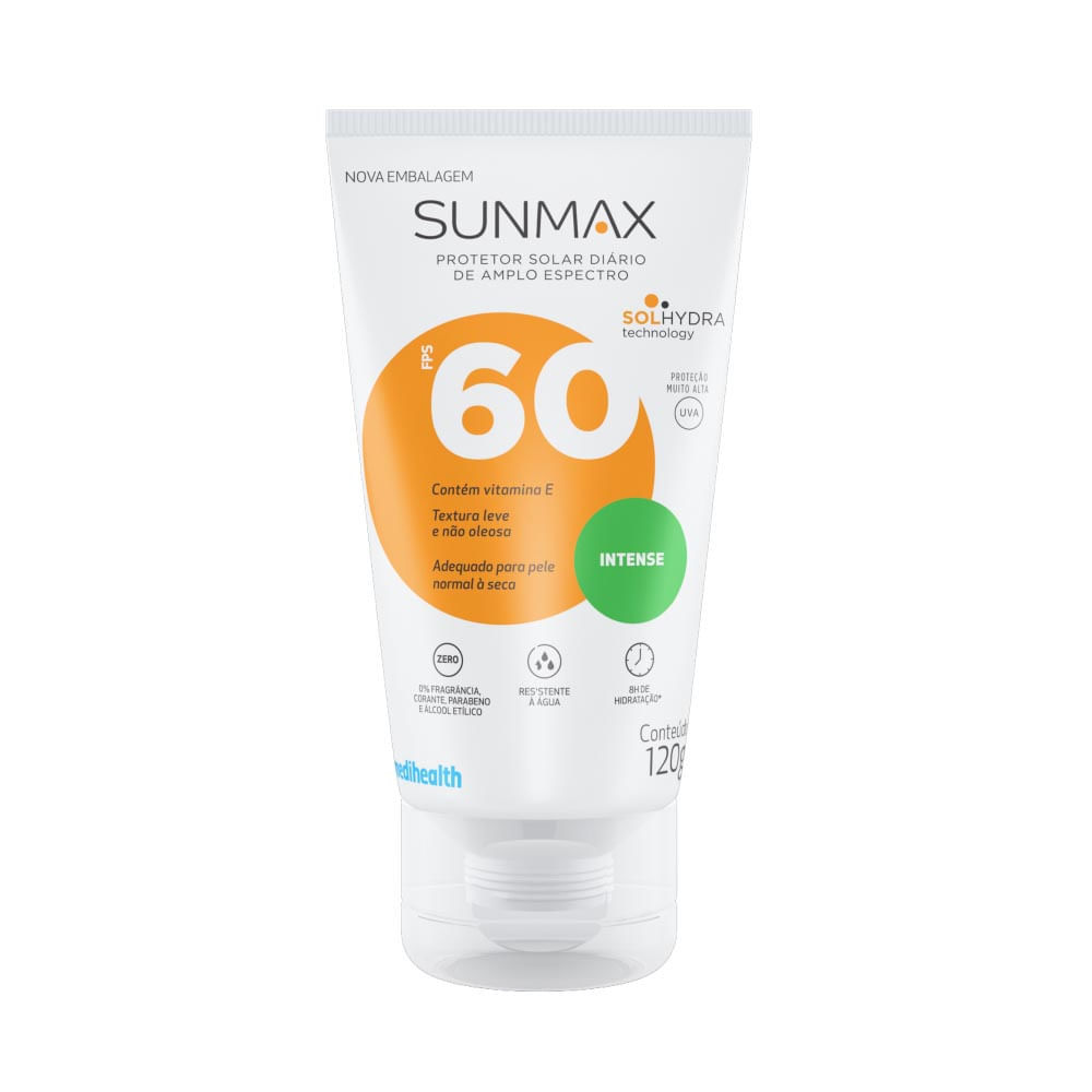 Protetor Solar Sunmax Intense FPS 60 Creme Oil Free com 120g em Oferta na Shopee
