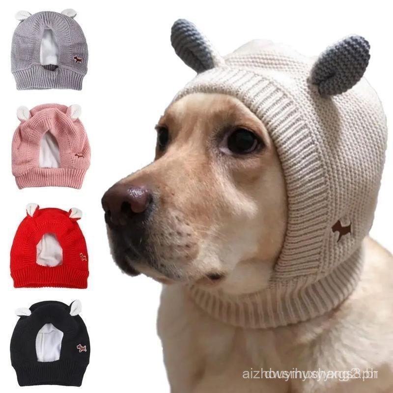 Protetores de Orelha Silenciosos para Cães, Capas de Proteção contra Ruído, Gorro de Malha para Cães Grandes, Material d
