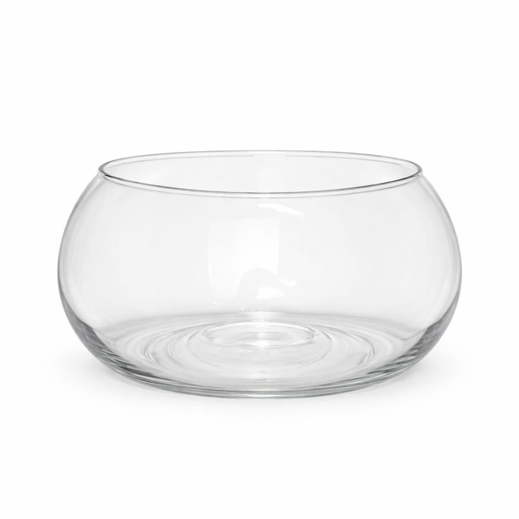 Vaso Vidro Redondo Decorativo Baixo Terrário Ikebana Décor Transparente em Oferta na Shopee