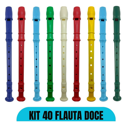 40 Flauta Doce Brinquedo Kit Prenda Presente Atacado Bingo Pescaria Infantil Lembrancinha
