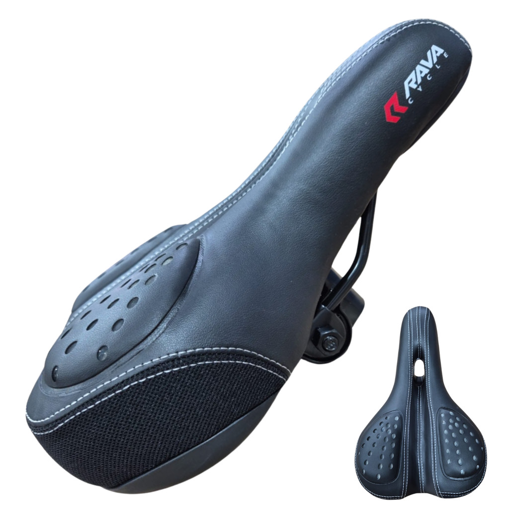 Selim Banco Bicicleta RAVA Marte Gel Vazado MTB Urbano Preto Anatômico Confortável Absorção