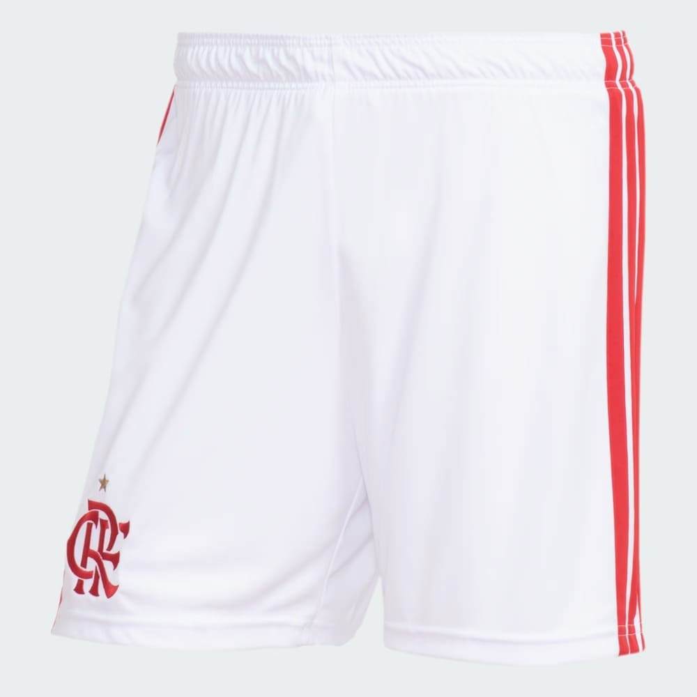 Calção Flamengo I Adidas 26/27 Branco Oficial + NF