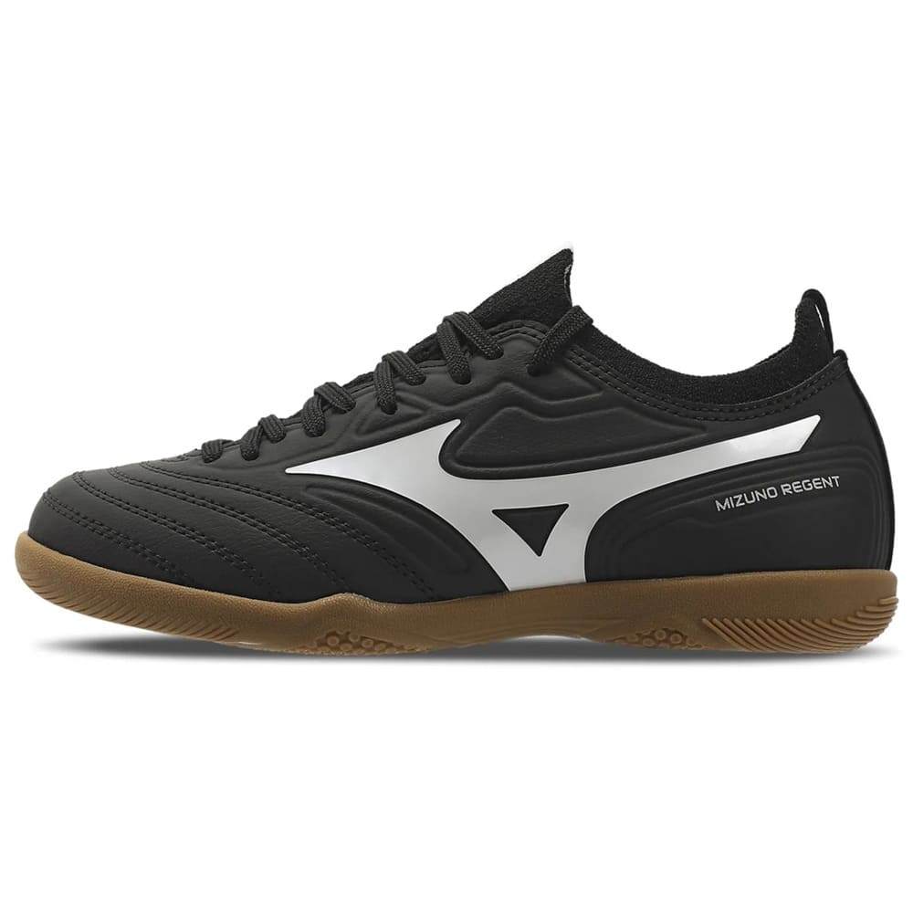 Chuteira Mizuno Futsal Regent Jr Preta/Branco Oficial + NF
