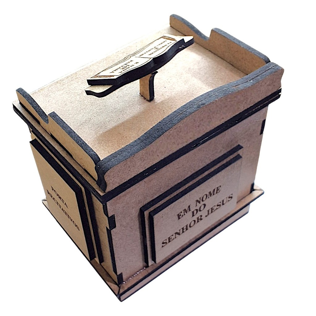 Tribuna Pulpito Porta Recitativos Ccb Mdf 3mm Corte Laser Mini Púlpito Suporta até  500 Recitativos