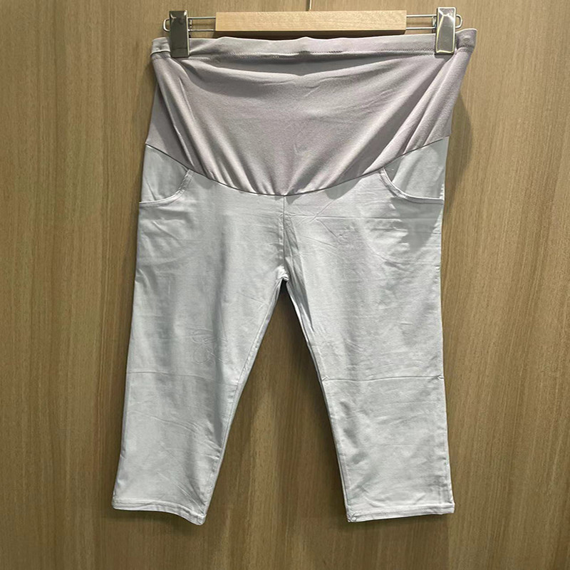 Calças de maternidade verão estilo fino exterior usar calças cortadas casuais calças magras primavera outono Leggings ro