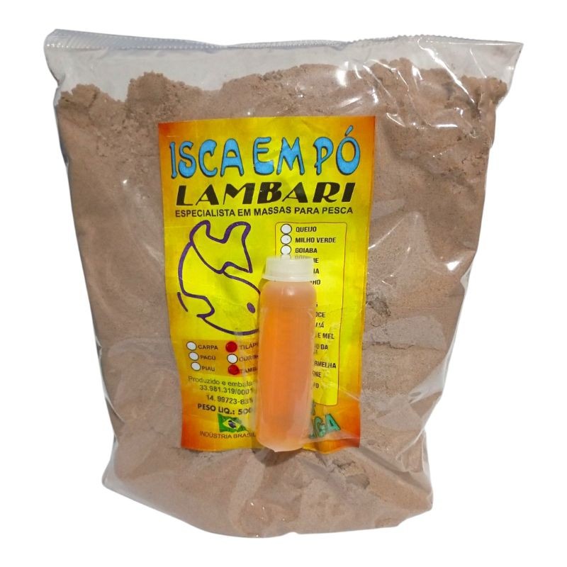 kit 2 Pacotes de Isca em Pó Lambari para Pesca P-40 com Feromônio 500g