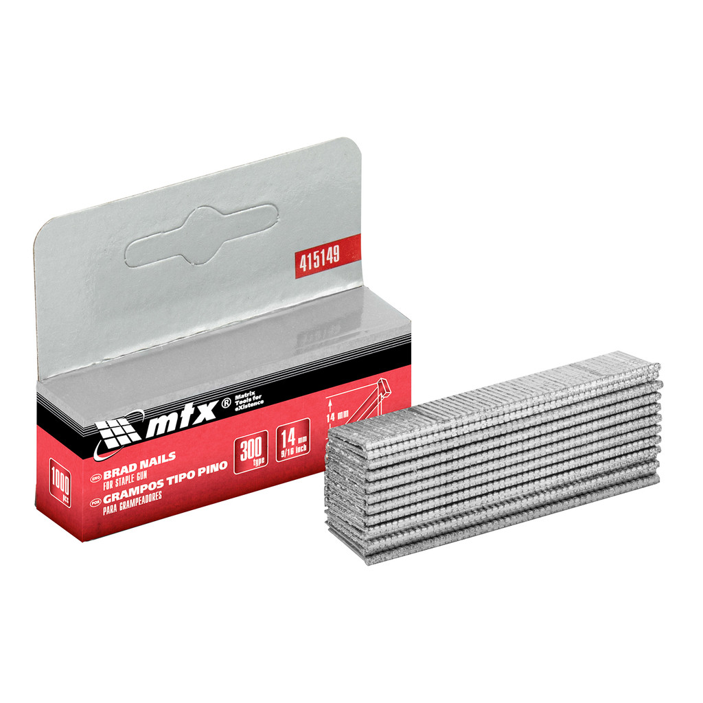 Grampos para Grampeadores Tipo 300 T-VT 14mm 1000 Peças MTX