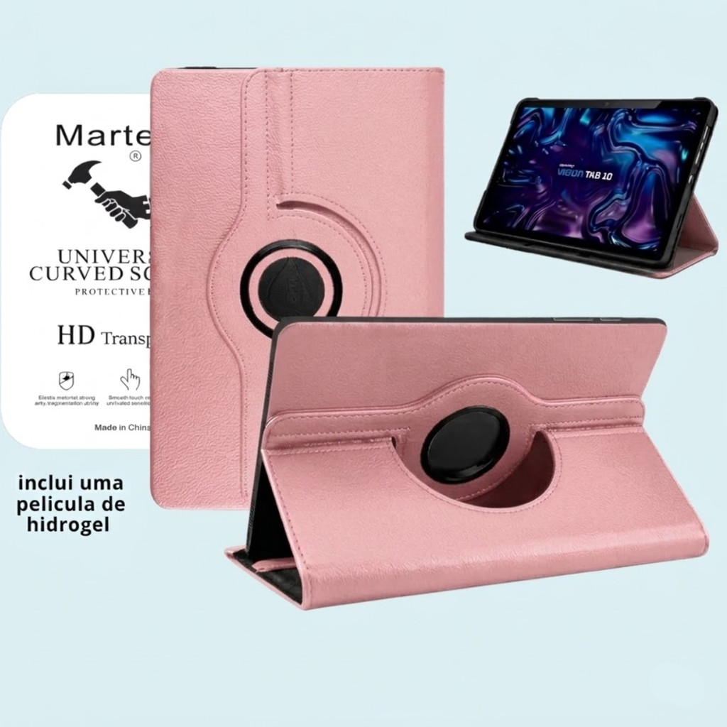 Capa Giratoria positivo Vision tab 10 - Positivo Capa e película hidrogel