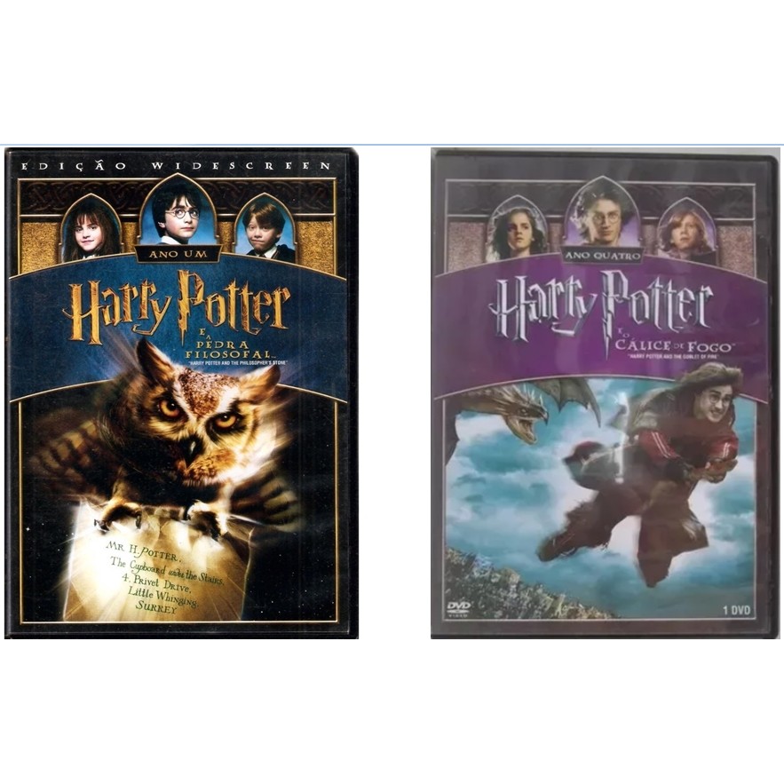 DVD HARRY POTTER E A PEDRA FILOSOFAL / O CALICE DE FOGO direção MIKE NEWELL