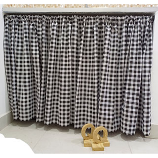 Cortina de Pia para Cozinha Tecido Xadrez Preto e branco 1.50 X 0.80 Decoração luxo varias cores em Oferta na Shopee