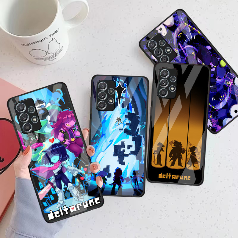 Deltarunes Capa De Telefone De Vidro Para Samsung Galaxy A16 A15 A25 A35 A55 A53 A54 A34 A14 A32 A52 4G 5G A56 A54