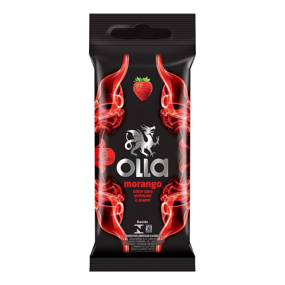 Preservativo Olla Morango 6 Unidades em Oferta na Shopee