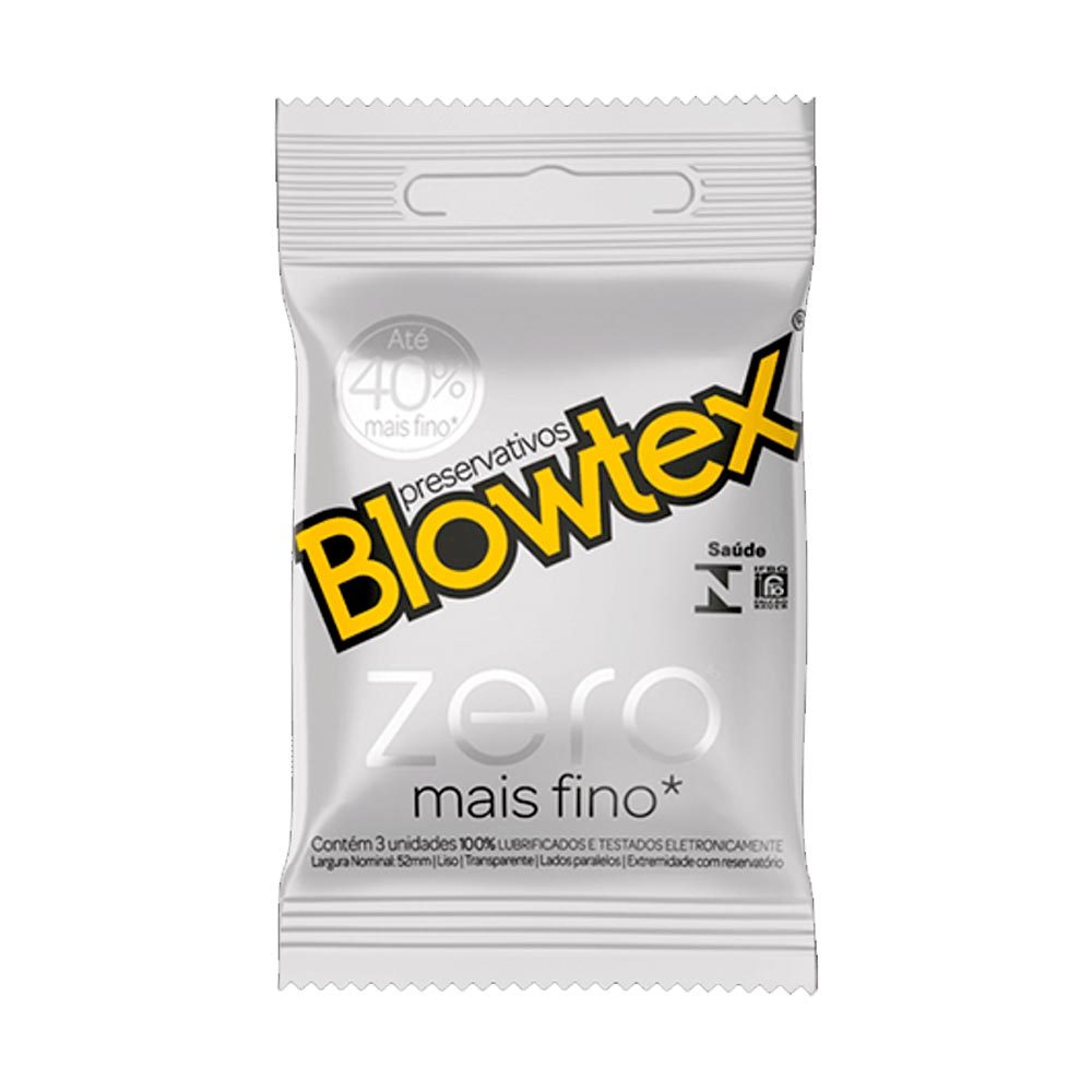 Preservativo Blowtex Zero Mais Fino 3 Unidades em Oferta na Shopee