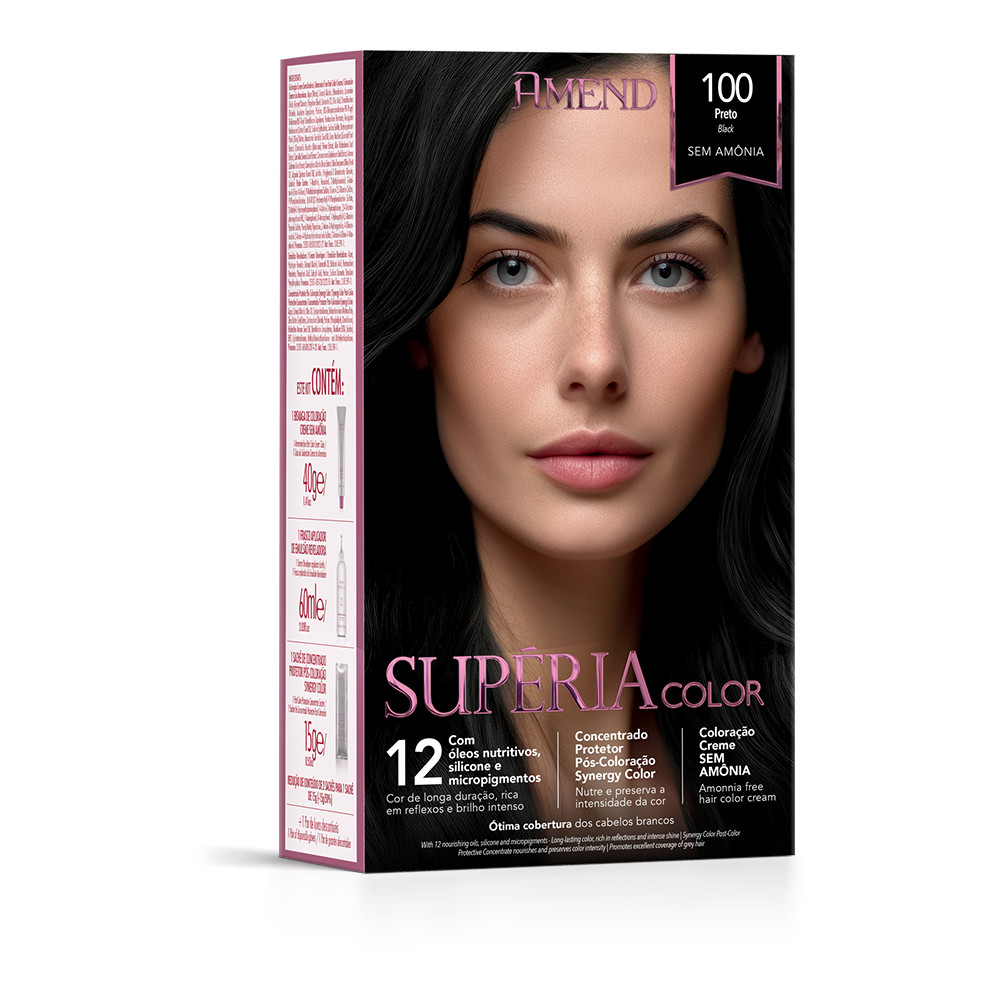 Coloração Sem Amônia 100 Preto - Amend Supéria Color
