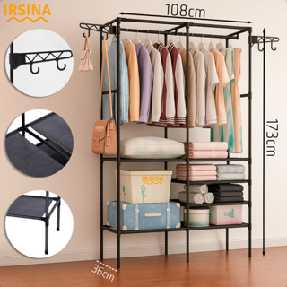 Closet Aberto Guarda Roupa Portatil 2 Divisórias Preto com 6 Prateleiras em Oferta na Shopee