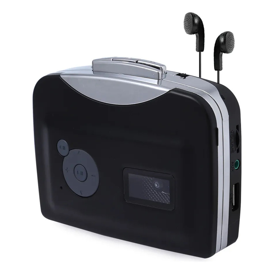 Conversor de Fita de Cassete para MP3 Portátil - Reproduz & Converte Sem Computador, 128Kbps Estéreo, USB + Auriculares em Oferta na Shopee