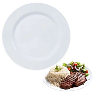 Prato Raso com 28 Cm Branco em Melamina / Plástico em Oferta na Shopee