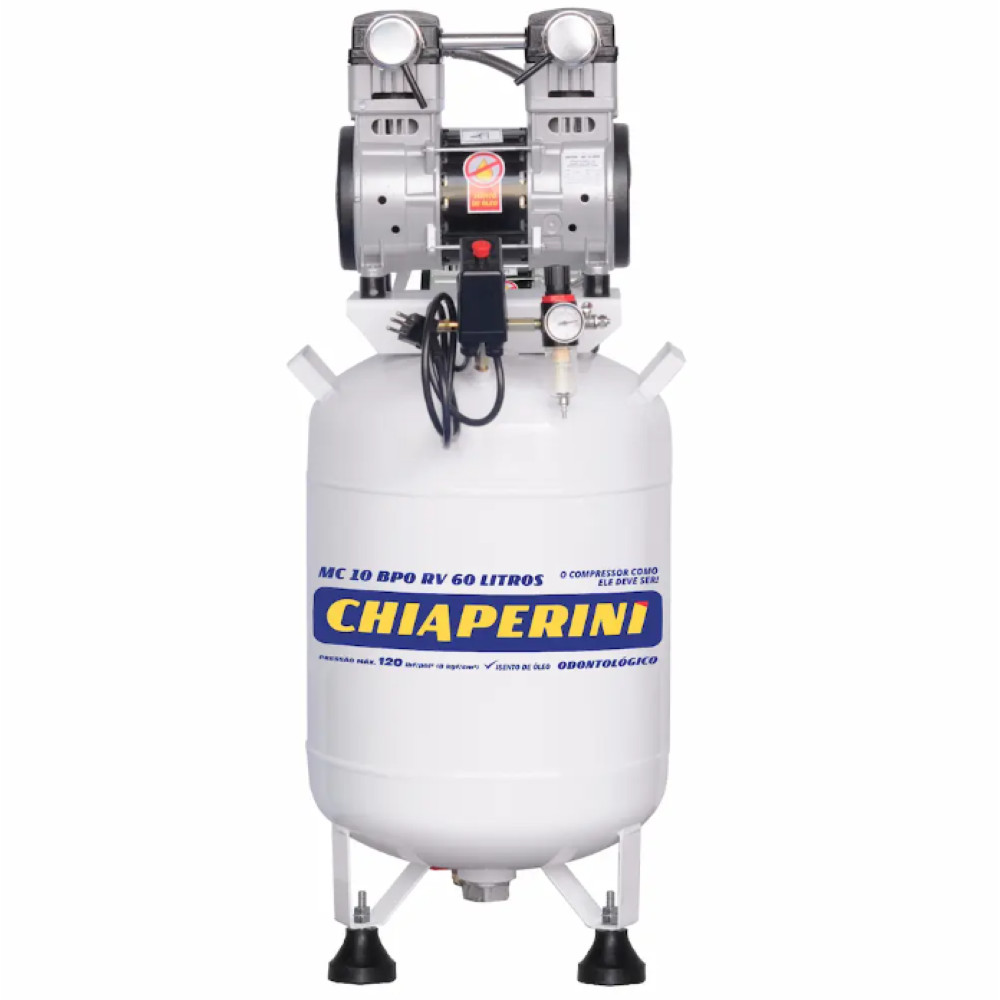 Motocompressor Odontológico s/Óleo 60L MC10 220V Chiaperini