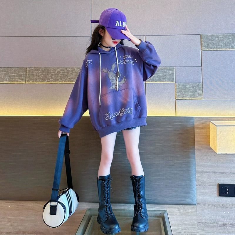 Novo codfashion crianças meninas moda meninas crianças moletom grande Hoodie 2025 moda primavera outono estilo 6OBN
