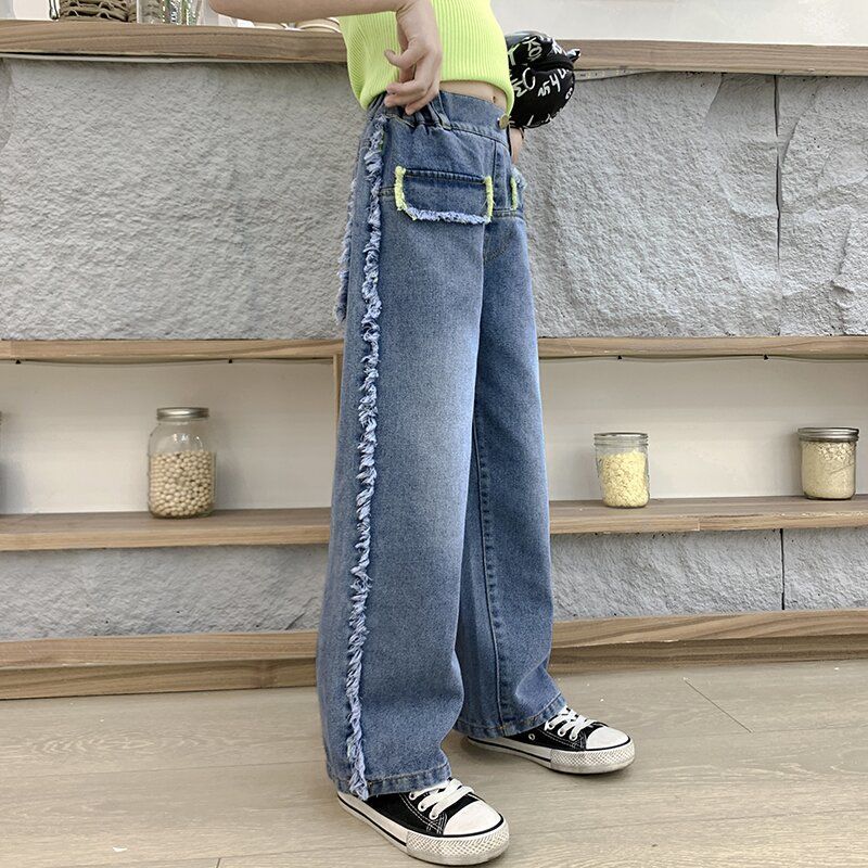 Moda Casual bacalhau solto moda combinar linda primavera outono meninas Retro largo cem tubo bonito calças estilo ociden