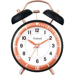 Despertador Sonoro para Quem Tem Sono Pesado, Despertador Analógico Retrô Silencioso Sem Tique-Taque com Luz Manual, Rel