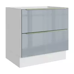Balcão de Cozinha 80 cm 2 Gavetas (Sem Tampo) Branco/Cinza Lux Madesa