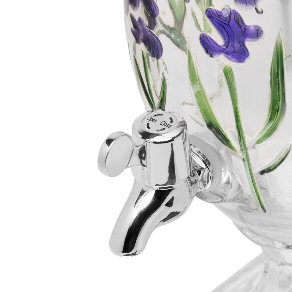 Suqueira com Pé e Tampa Lavanda Hand Painting 4,5L Cristal - Lyor · foto 2