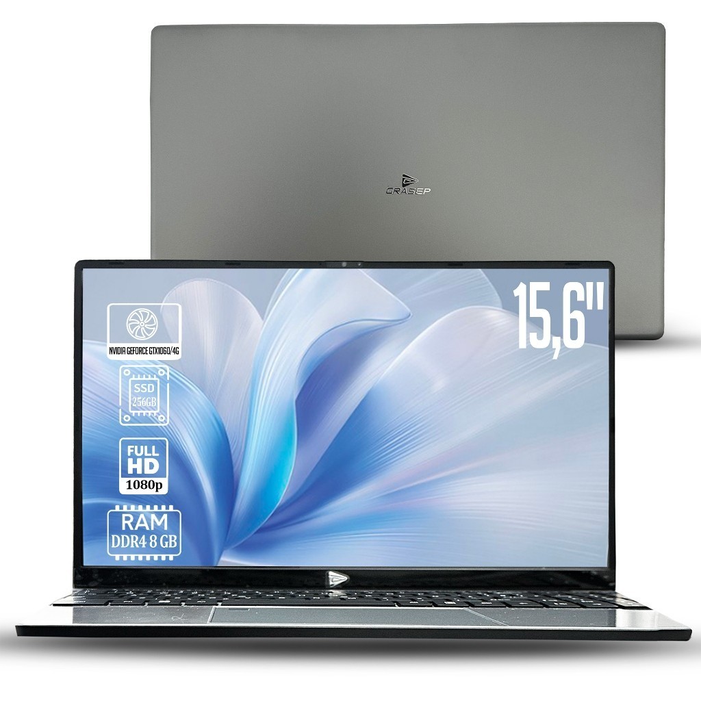 Notebook All In One Grasep Intel N95 8gb Ram 256gb SSD Ddr4 Tela 15.6” Gtx1060 Win 11 Pro