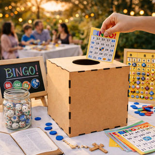 caixa Urna para Sorteio MDF 20x20x20cm Urna para Rifas, Eventos e Promoções surpresa e sorteio urna
