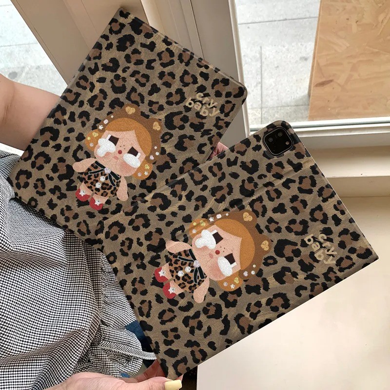 Capa Capinha Estampa de leopardo para Tablet Samsung Galaxy Tab S6 Lite  A9PLUS S9 S10 FE PLUS+ CASE Slot para Caneta