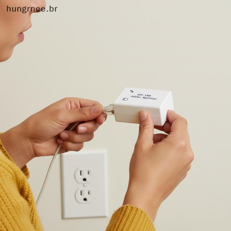 [UGR] 1 Unidade Divisor De Filtro DSL ADSL Para Linha Telefônica Macho 2 Fêmeas RJ11 6P4C/6P2C Adaptador Conversor De Mo