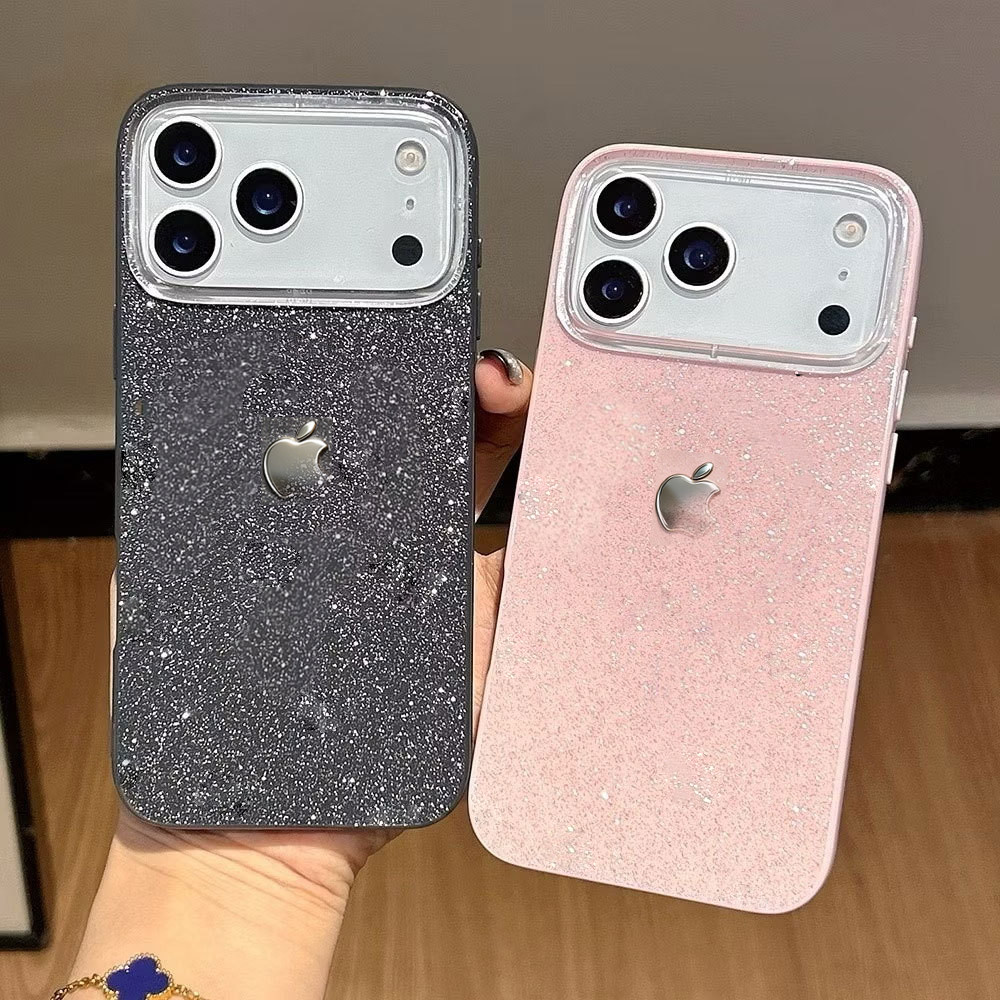 Capa Para IPhone 13 11 XR 17 Pro Max Ar 16 15 14 12 11Pro Xs Pó Espumante E Logotipo Da Apple Cintilante Caso De Telefon em Oferta na Shopee