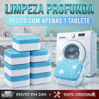 Kit 12/24 Limpador Pastilha de máquina de lavar roupa, comprimido efervescente sólido para remover manchas em Oferta na Shopee