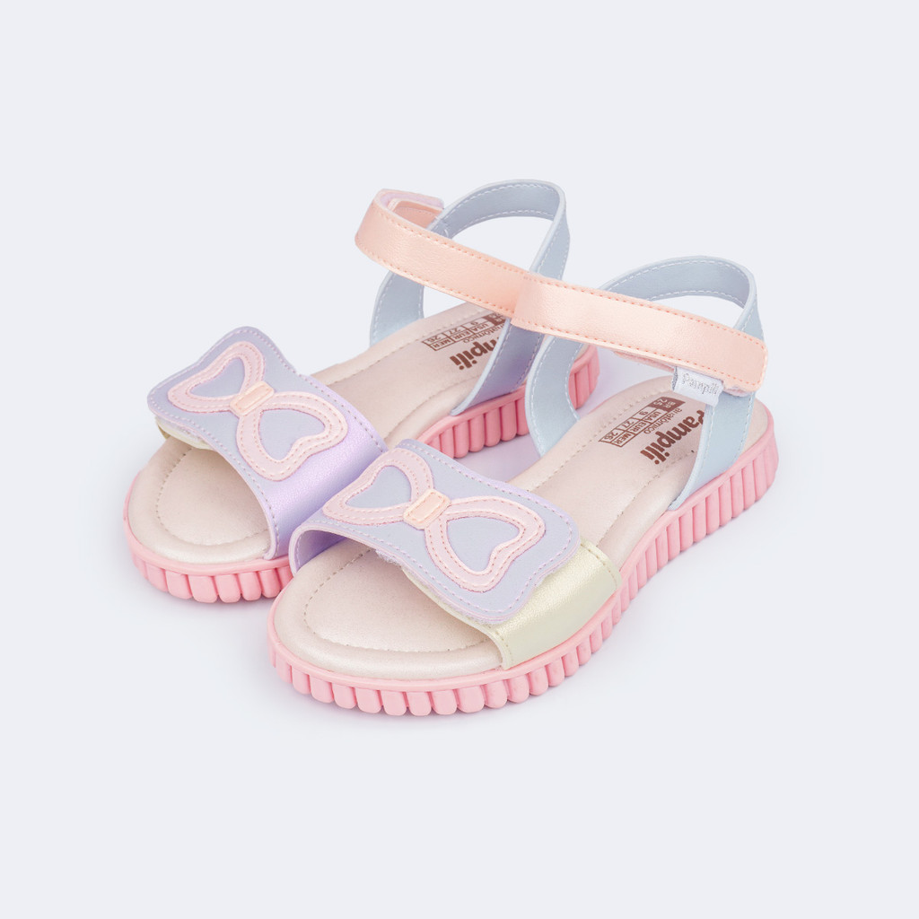 Sandália Infantil Casual Laço Candy Colors Pampili