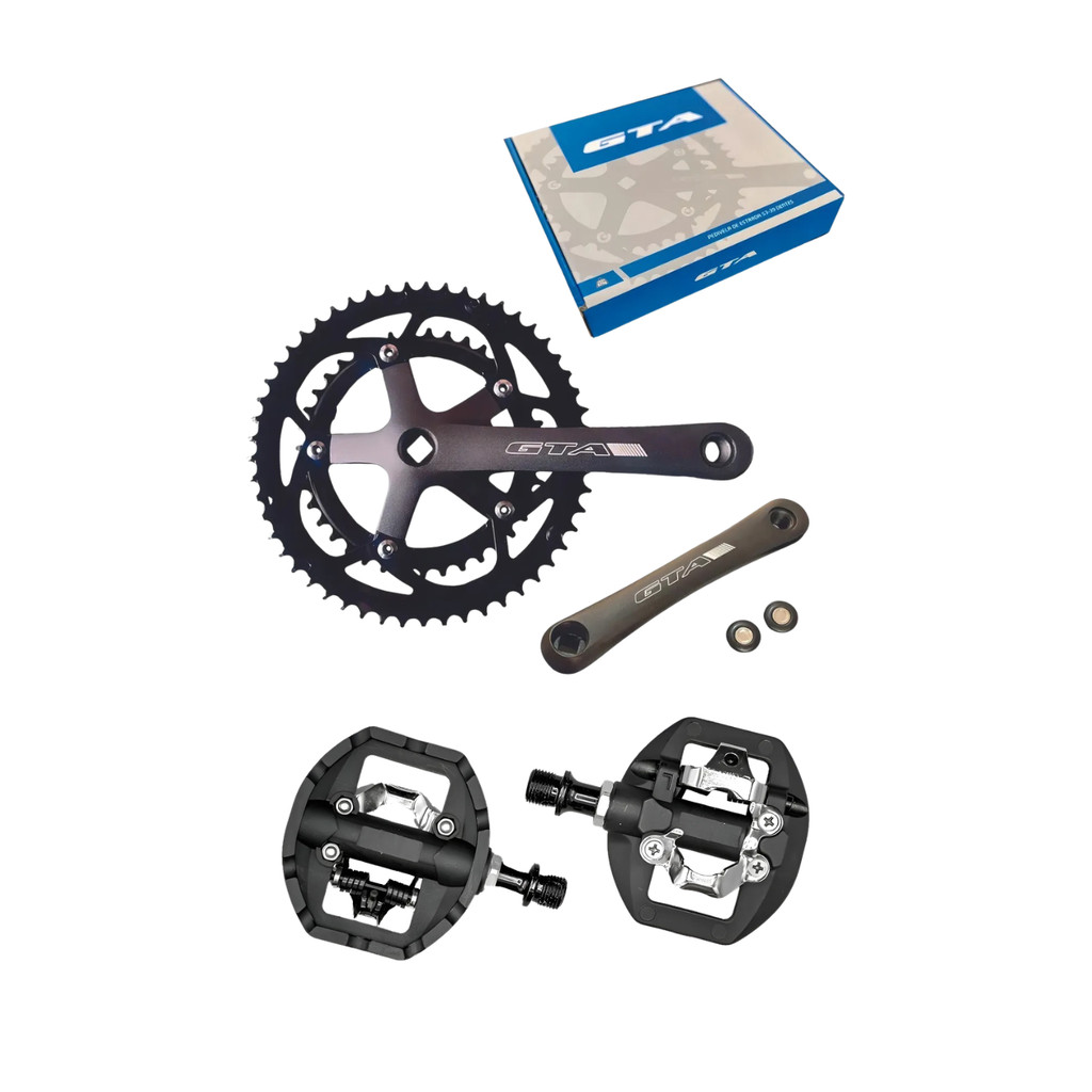 Combo Pedivela Speed 53/39d GTA + Pedal Clip Plataforma 2 em 1