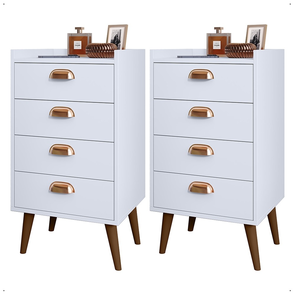 2 unidades ou Unitário mesa de cabeceira Monet 4 Gavetas para casa quarto escritório multi cores