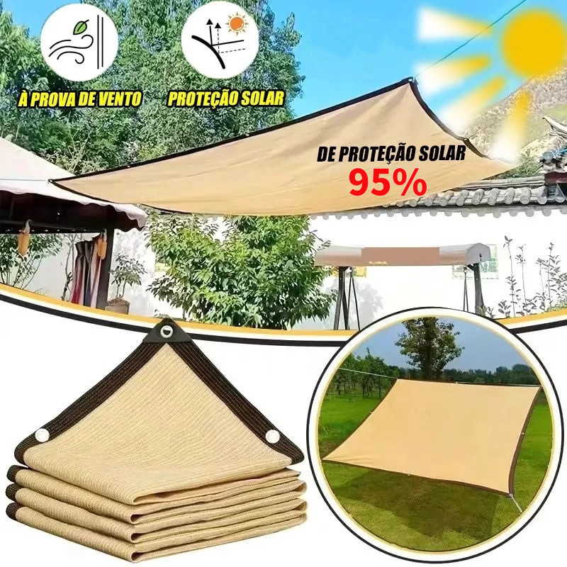 Tela Sombreamento 95% para Garagem e Piscina, Proteção UV e Instalação Rápida