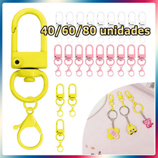 Kit 40/60/80 Chaveiros de metal fechos giratórios em forma de U fechos para acessórios pendentes para artesanato DIY