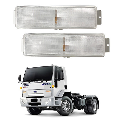 2 Lanterna Dianteira Seta Pisca Cristal Gf Ford Cargo 815 Cristal