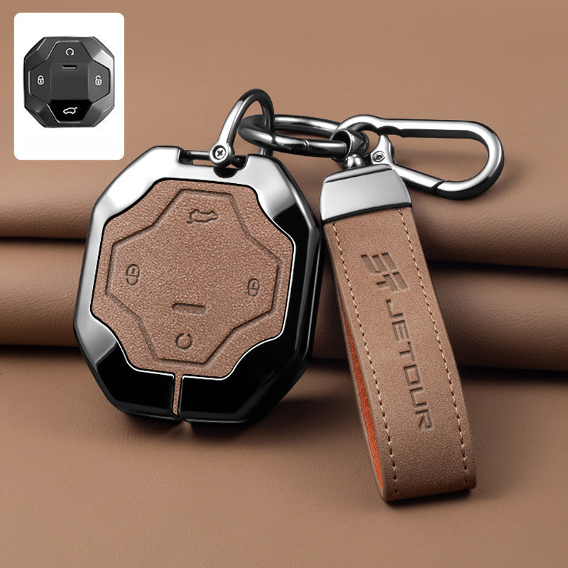 Zin Liga Capa Chave Do Carro Caso Para JETOUR C-DM T1 T2 L9 Proteção Completa Porta-Chaves Chaveiro