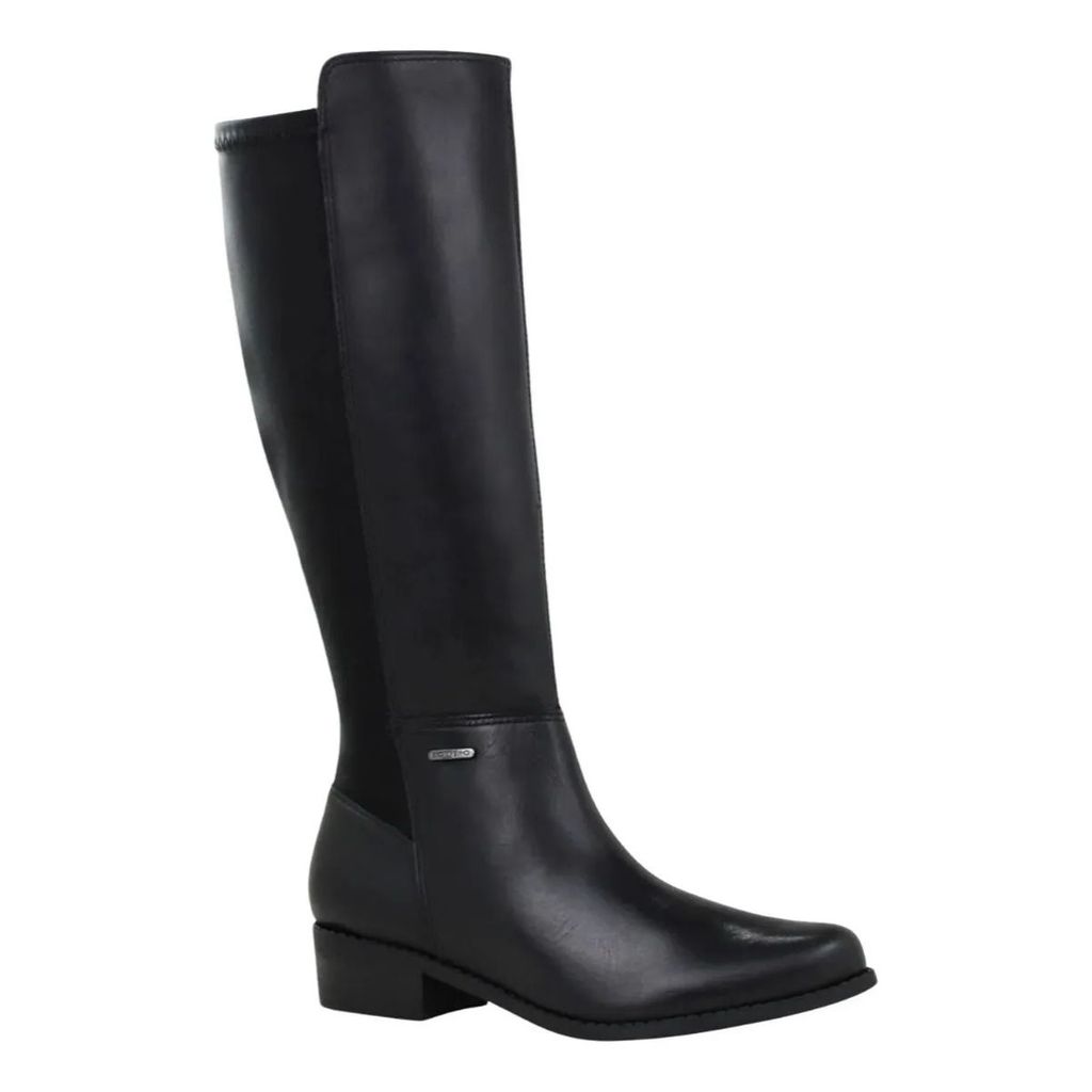 Bota Montaria Feminina Cano Alto em Couro Elástico Bottero 345801 Preto