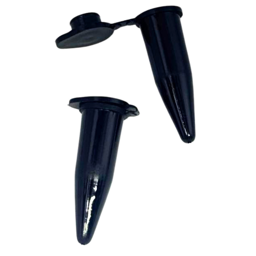 Microtubo 0,5mL Plus Preto Fechado Mini Frasco Cônico C/500 Unds