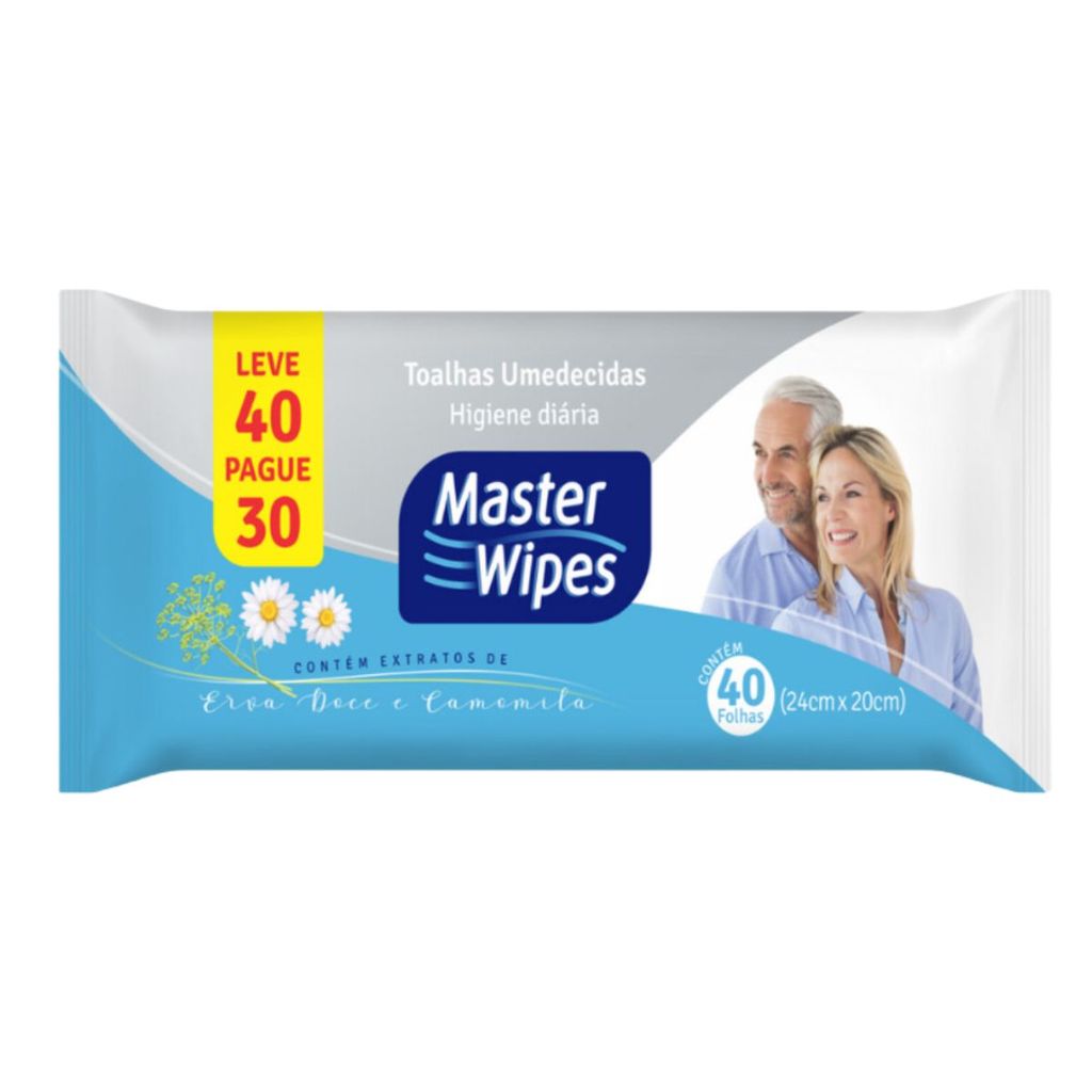 Toalha Umedecida Master Wipes Pacotes C/40
