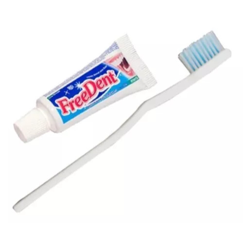 Escova Dental Simples Branca + Creme Dental Freedent 30 gramas | Caixa com 20 Unidades